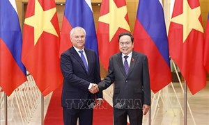Chủ tịch Quốc hội Trần Thanh Mẫn hội đàm với Chủ tịch Duma Quốc gia Quốc hội Nga Vyacheslav Volodin