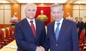 Tổng Bí thư Tô Lâm tiếp Chủ tịch Duma Quốc gia Nga Vyacheslav Volodin