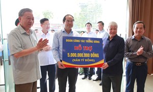Tổng Bí thư Tô Lâm kiểm tra công tác khắc phục hậu quả bão, lụt tại Thái Nguyên 