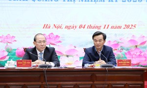 Phó Chủ tịch Hoàng Công Thủy cho ý kiến vào nội dung chuẩn bị tổ chức Đại hội đại biểu MTTQ Việt Nam tỉnh Quảng Trị lần thứ I