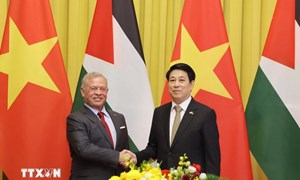 Chủ tịch nước Lương Cường hội đàm với Quốc vương Jordan