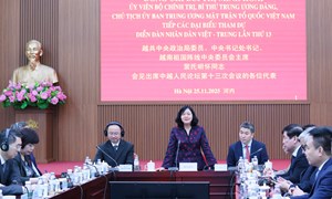 Chủ tịch Bùi Thị Minh Hoài tiếp Đoàn đại biểu tham dự Diễn đàn nhân dân Việt - Trung lần thứ 13