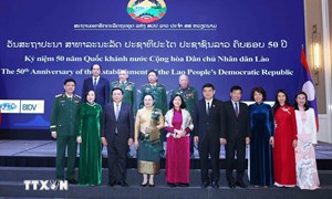 Lãnh đạo Đảng, Nhà nước dự chiêu đãi Kỷ niệm lần thứ 50 Quốc khánh Lào 