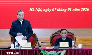 Tổng Bí thư Tô Lâm làm việc với Ban Chính sách, chiến lược Trung ương 