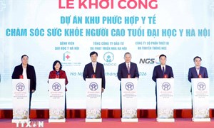 Tổng Bí thư dự Lễ khởi công dự án phức hợp y tế chăm sóc sức khỏe người cao tuổi