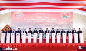 Tổng Bí thư Tô Lâm dự lễ khởi công trường nội trú liên cấp vùng biên tại Cao Bằng