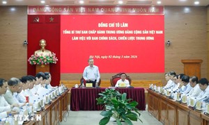 Tổng Bí thư Tô Lâm làm việc với Ban Chính sách, chiến lược Trung ương