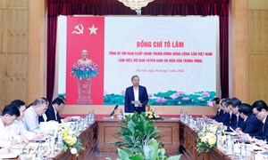 Tổng Bí thư làm việc với Ban Tuyên giáo và Dân vận Trung ương