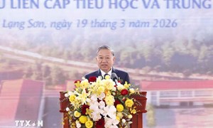 Phát biểu của Tổng Bí thư tại lễ khởi công xây dựng trường phổ thông nội trú liên cấp tiểu học và trung học cơ sở tại 121 xã biên giới đất liền