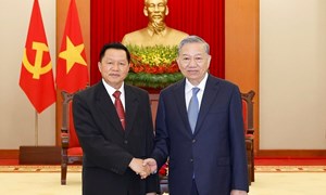 Tổng Bí thư Tô Lâm tiếp Đoàn đại biểu cấp cao Bộ Công an Lào 