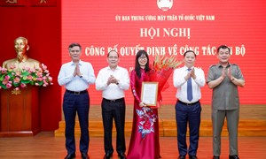 Đồng chí Mai Phương Thảo được bổ nhiệm làm Trợ lý Chủ tịch Ủy ban Trung ương MTTQ Việt Nam Bùi Thị Minh Hoài