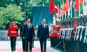 Lễ đón Tổng Bí thư, Chủ tịch nước và Phu nhân thăm chính thức Vương quốc Thái Lan