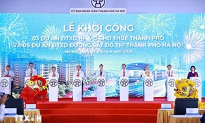 Thủ tướng dự Lễ khởi công dự án nhà ở cho thuê và đường sắt đô thị thành phố Hà Nội