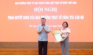 Bà Đinh Thị Thúy Ngân được điều động, bổ nhiệm giữ chức Phó Chánh Văn phòng Cơ quan UBTƯ MTTQ Việt Nam
