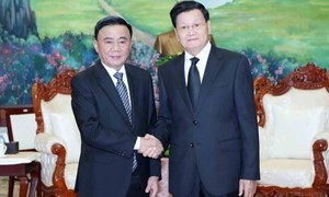 Thường trực Ban Bí thư Trần Cẩm Tú hội kiến Tổng Bí thư, Chủ tịch nước Lào