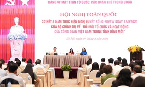 Đảng ủy Mặt trận Tổ quốc, các đoàn thể Trung ương sơ kết 5 năm thực hiện Nghị quyết số 02-NQ/TW của Bộ Chính trị
