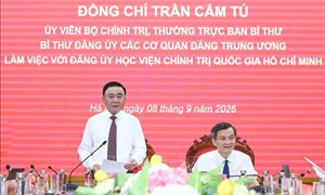 Thường trực Ban Bí thư chủ trì làm việc với Đảng ủy Học viện Chính trị quốc gia Hồ Chí Minh