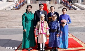 Lễ đón Chủ tịch Quốc hội Trần Thanh Mẫn và Phu nhân thăm chính thức Mông Cổ
