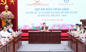 Phó Chủ tịch - Tổng Thư ký Hà Thị Nga chủ trì Hội đồng Chung khảo Giải báo chí “Vì sự nghiệp Đại đoàn kết toàn dân tộc”