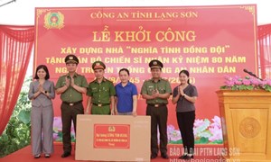 Khởi công xây nhà “Nghĩa tình đồng đội” cho cán bộ công an có hoàn cảnh khó khăn