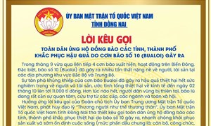 Ủy ban MTTQ Việt Nam tỉnh Điện Biên, Hưng Yên, Đồng Nai kêu gọi ủng hộ đồng bào khắc phục hậu quả bão số 10
