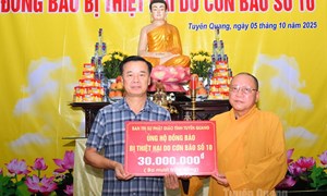 Giáo hội Phật giáo Việt Nam tỉnh Tuyên Quang phát động ủng hộ đồng bào các tỉnh bị thiệt hại do cơn bão số 10 gây ra