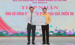 Nghệ An: Ủy ban MTTQ Việt Nam tỉnh tiếp nhận 5 tỷ đồng hỗ trợ người dân chịu thiệt hại, ảnh hưởng bởi cơn bão số 10