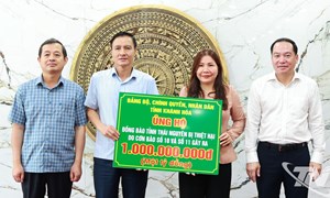 Uỷ ban MTTQ Việt Nam tỉnh Khánh Hòa ủng hộ 1 tỷ đồng giúp Thái Nguyên khắc phục hậu quả thiên tai