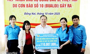 Đồng Nai: Ủy ban MTTQ Việt Nam tỉnh tiếp nhận ủng hộ đồng bào khắc phục hậu quả thiên tai