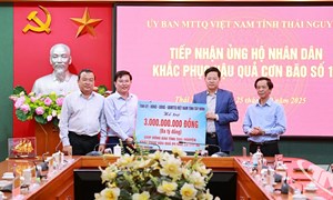 Tây Ninh hỗ trợ 3,3 tỷ đồng giúp Thái Nguyên khắc phục hậu quả bão lũ