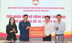 Hải Phòng: Ủy ban MTTQ Việt Nam thành phố tiếp nhận hơn 5 tỉ đồng ủng hộ đồng bào miền Trung bị ảnh hưởng bởi bão lũ