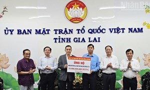 Gia Lai: Ủy ban MTTQ Việt Nam tỉnh tiếp nhận ủng hộ khắc phục hậu quả bão số 13 