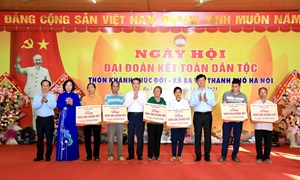 Bí thư Thành ủy Hà Nội Nguyễn Duy Ngọc dự Ngày hội Đại đoàn kết toàn dân tộc tại thôn Khánh Chúc Đồi