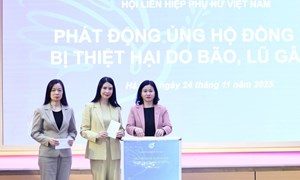 Hội LHPN Việt Nam phát động ủng hộ đồng bào bị thiệt hại do bão, lũ gây ra