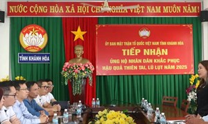 Khánh Hòa: Ủy ban MTTQ Việt Nam tỉnh tiếp nhận 1,1 tỷ đồng ủng hộ khắc phục hậu quả do mưa lũ