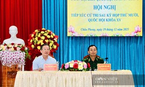 Phó Chủ tịch UBTƯ MTTQ Việt Nam, Chủ tịch Trung ương Hội Nông dân Việt Nam Lương Quốc Đoàn  tiếp xúc cử tri xã Châu Phong, tỉnh An Giang