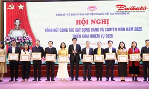 Nghệ An: Ủy ban MTTQ Việt Nam tỉnh tổ chức Hội nghị tổng kết công tác xây dựng Đảng và công tác chuyên môn năm 2025