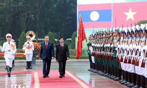 Tổng Bí thư Tô Lâm chủ trì lễ đón Tổng Bí thư, Chủ tịch nước Lào Thongloun Sisoulith