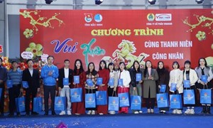 Trung ương Đoàn TNCS Hồ Chí Minh trao quà tết cho thanh niên công nhân tại Bắc Ninh