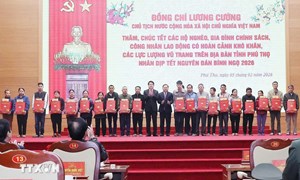 Chủ tịch nước Lương Cường chúc Tết đồng bào, lực lượng vũ trang tỉnh Phú Thọ