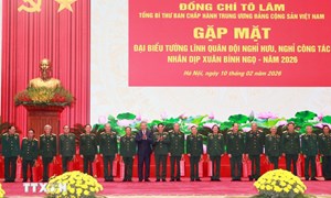 Tổng Bí thư gặp mặt đại biểu tướng lĩnh quân đội nghỉ hưu, nghỉ công tác