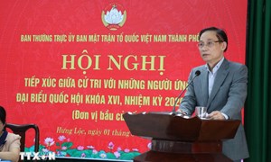 Bộ trưởng Bộ Ngoại giao Lê Hoài Trung tiếp xúc cử tri tại thành phố Huế