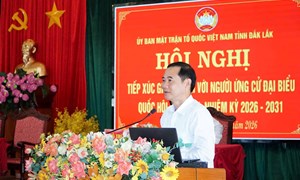 Phó Bí thư Đảng ủy Mặt trận Tổ quốc, các đoàn thể Trung ương Nguyễn Thái Học tiếp xúc cử tri phường Tuy Hòa, tỉnh Đắk Lắk 