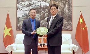 Bí thư Trung ương Đoàn TNCS Hồ Chí Minh gặp mặt xã giao Bí thư thứ nhất Trung ương Đoàn TNCS Trung Quốc