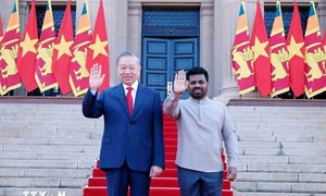 Lễ đón trọng thể Tổng Bí thư, Chủ tịch nước Tô Lâm thăm cấp Nhà nước Sri Lanka