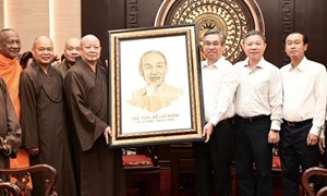 Chủ tịch Ủy ban MTTQ Việt Nam thành phố Hồ Chí Minh tiếp đoàn đại biểu Giáo hội Phật giáo Việt Nam thành phố