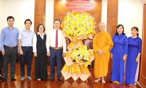Ủy ban Trung ương MTTQ Việt Nam tới thăm, chúc mừng Trung ương Giáo hội Phật giáo Việt Nam