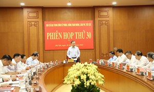 Thông báo Phiên họp thứ 30 của Ban Chỉ đạo Trung ương về phòng chống tham nhũng, lãng phí, tiêu cực