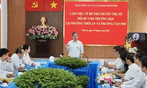 Thành phố Hồ Chí Minh: Chủ tịch Ủy ban MTTQ Việt Nam thành phố làm việc với Đảng ủy phường Tân Phú và phường Thới An