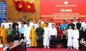 Tây Ninh: Hội nghị ký kết Kế hoạch phối hợp giữa Ủy ban MTTQ Việt Nam tỉnh với các tổ chức tôn giáo trên địa bàn năm 2026